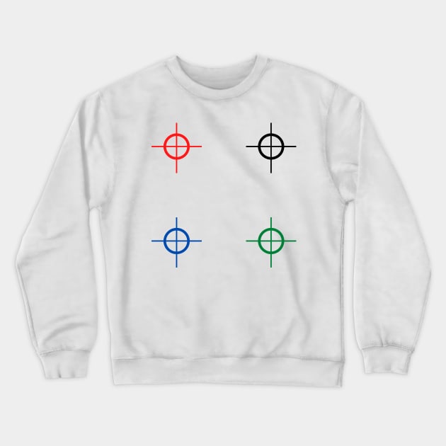 red black blue green target design Crewneck Sweatshirt by Artistic_st